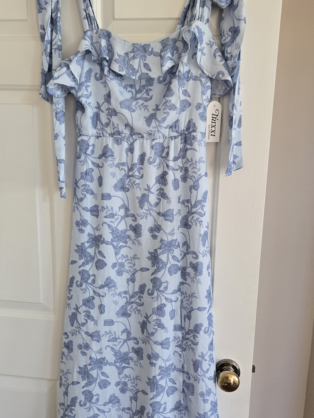 Trixxi Blue Floral Ruffle Sundress
